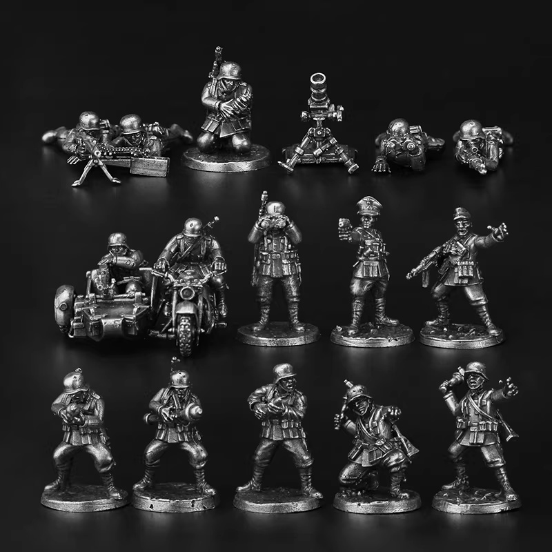 Board Game War - Miniatur-Metallfiguren von Soldaten des Zweiten Weltkriegs,