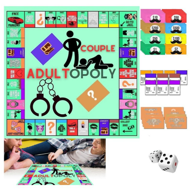 Board Game Monopoly - Paar-Schachbrett-Monopoly-Partyspiel, Erwachsenen-Paar-Dating-Spielabend für Verschiedene Feste, Brettspiel-Geschenke