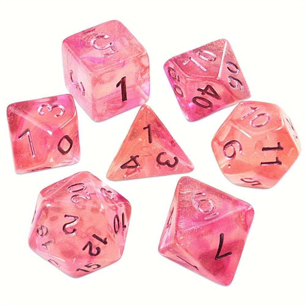 Board Game Pandemic - 7-teiliges Hochwertiges Kristall-Stil DND Polyeder-Würfelset, Seidig