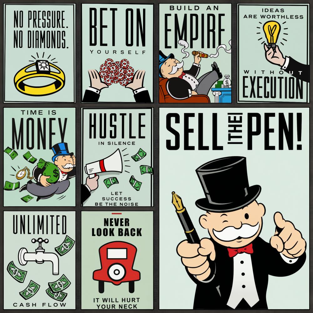 Board Game Monopoly - Game Monopoly Familien-Brettspiel-Poster zum Abziehen und