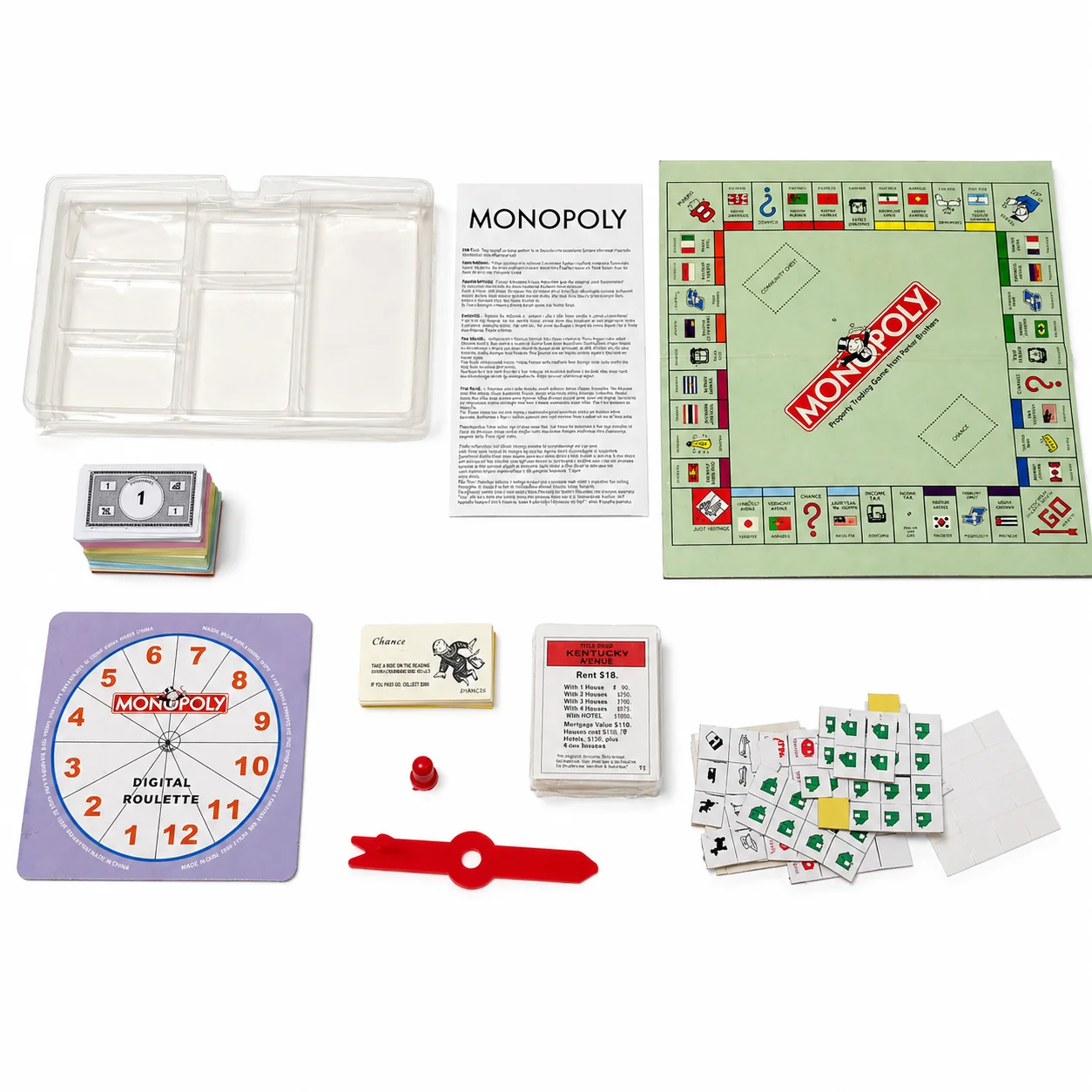 Board Game Monopoly - Monopoly Klassisches Brettspiel Familien-Immobilienhandelsspiel Tragbares Kinder-