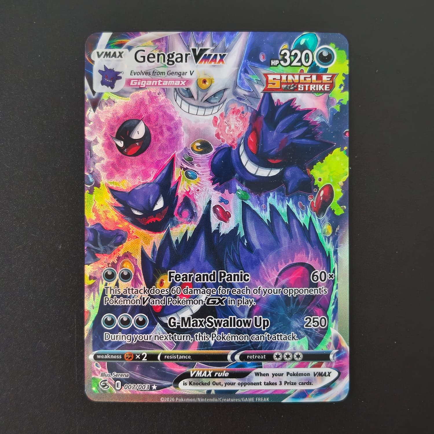 Board Game English - DIY Pokemon Gengar VMAX 007/003 Holografische